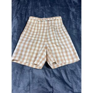 Carol Brent Plaid Shorts High Waist Belted‎ Vintage 60s 70s Size 12